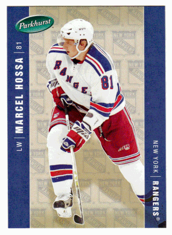 Marcel Hossa - New York Rangers (NHL Hockey Card) 2005-06 Parkhurst # 332 Mint