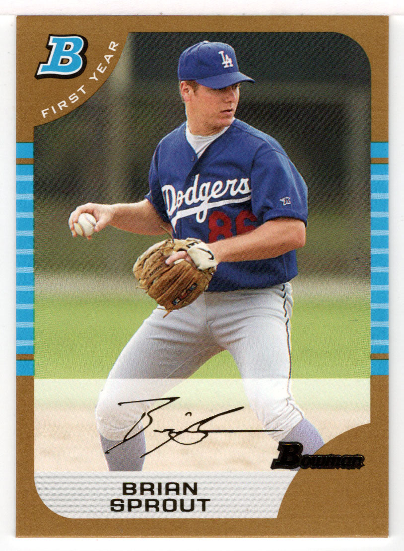 Brian Sprout - Los Angeles Dodgers (MLB Baseball Card) 2005 Bowman GOLD # 259 Mint