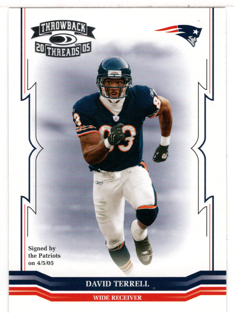 David Terrell - New England Patriots (NFL Football Card) 2005 Donruss Throwback Threads # 26 Mint