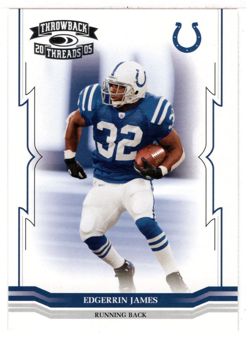 Edgerrin James - Indianapolis Colts (NFL Football Card) 2005 Donruss Throwback Threads # 63 Mint