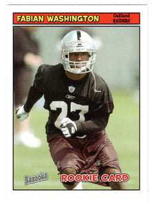 Fabian Washington RC - Oakland Raiders (NFL Football Card) 2005 Topps Bazooka # 202 Mint