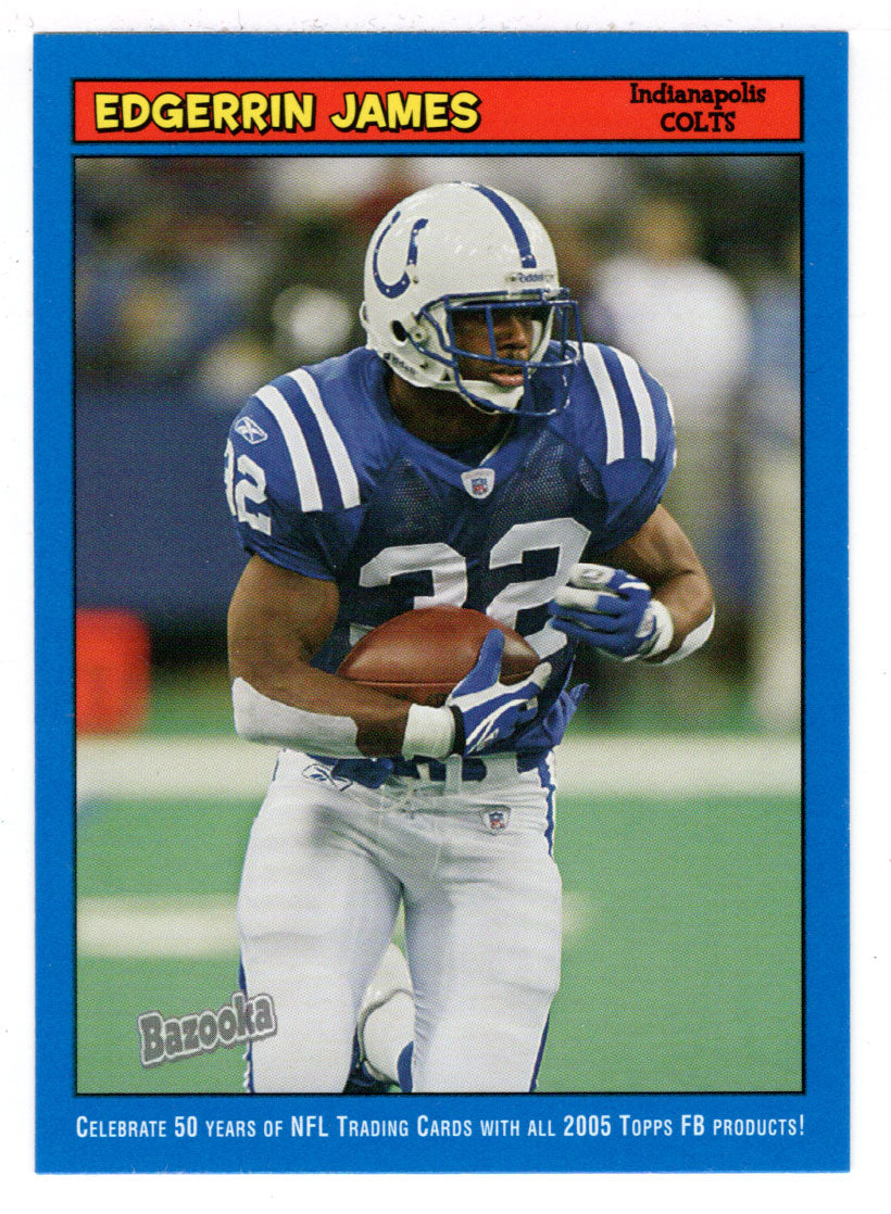 Edgerrin James - Indianapolis Colts (NFL Football Card) 2005 Topps Bazooka BLUE # 32 Mint