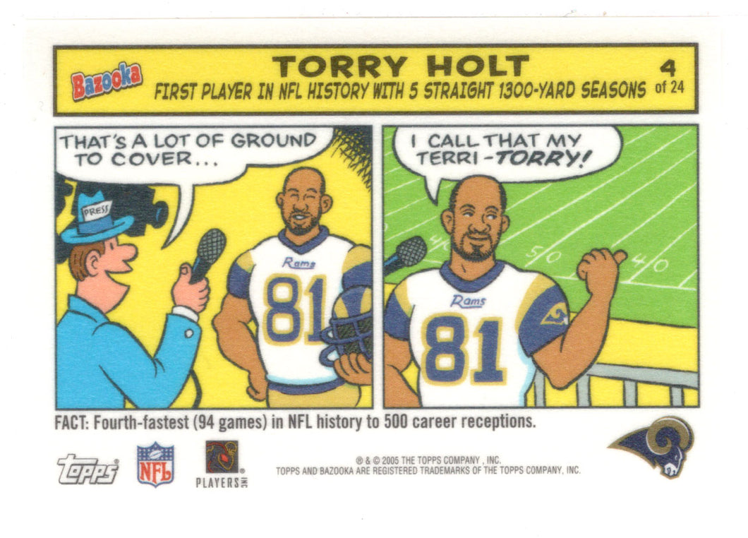 Torry Holt - St. Louis Rams (NFL Football Card) 2005 Topps Bazooka COMICS # 4 Mint