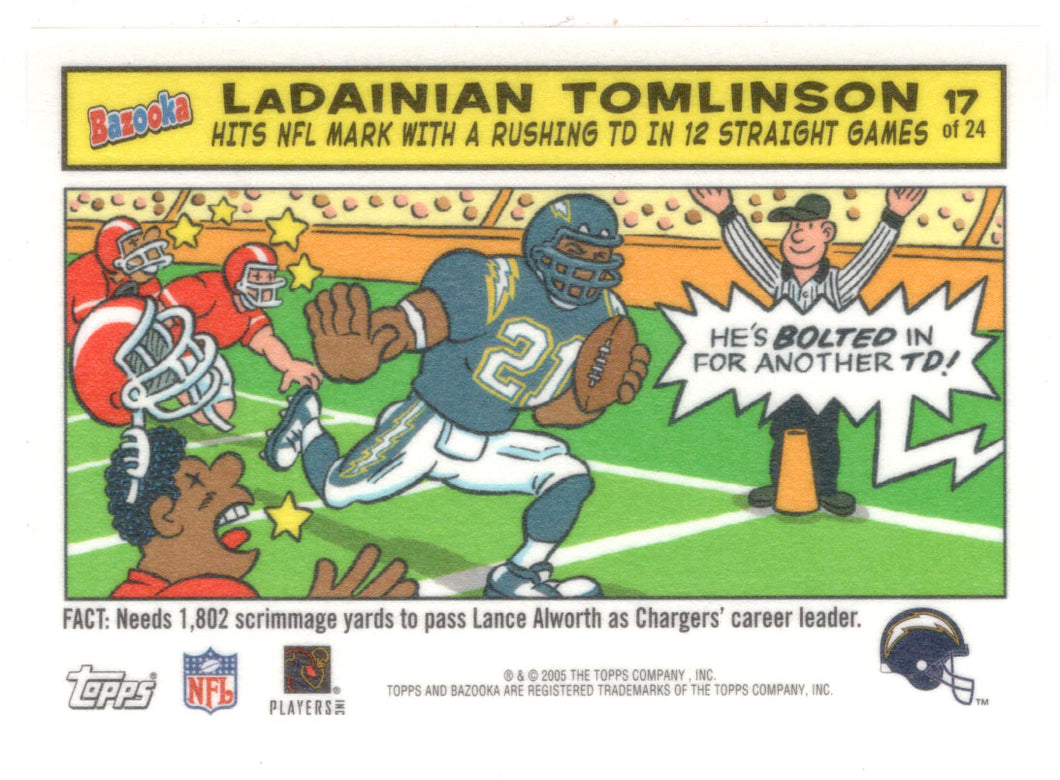 LaDainian Tomlinson - San Diego Chargers (NFL Football Card) 2005 Topps Bazooka COMICS # 17 Mint