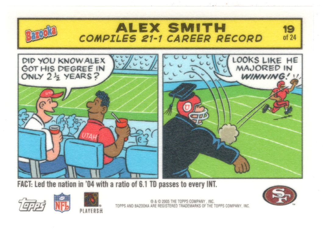 Alex Smith - San Francisco 49ers (NFL Football Card) 2005 Topps Bazooka COMICS # 19 Mint