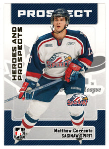 Matthew Corrente - Saginaw Spirit (NHL - Minor Hockey Card) 2006-07 ITG Heroes and Prospects # 116 Mint