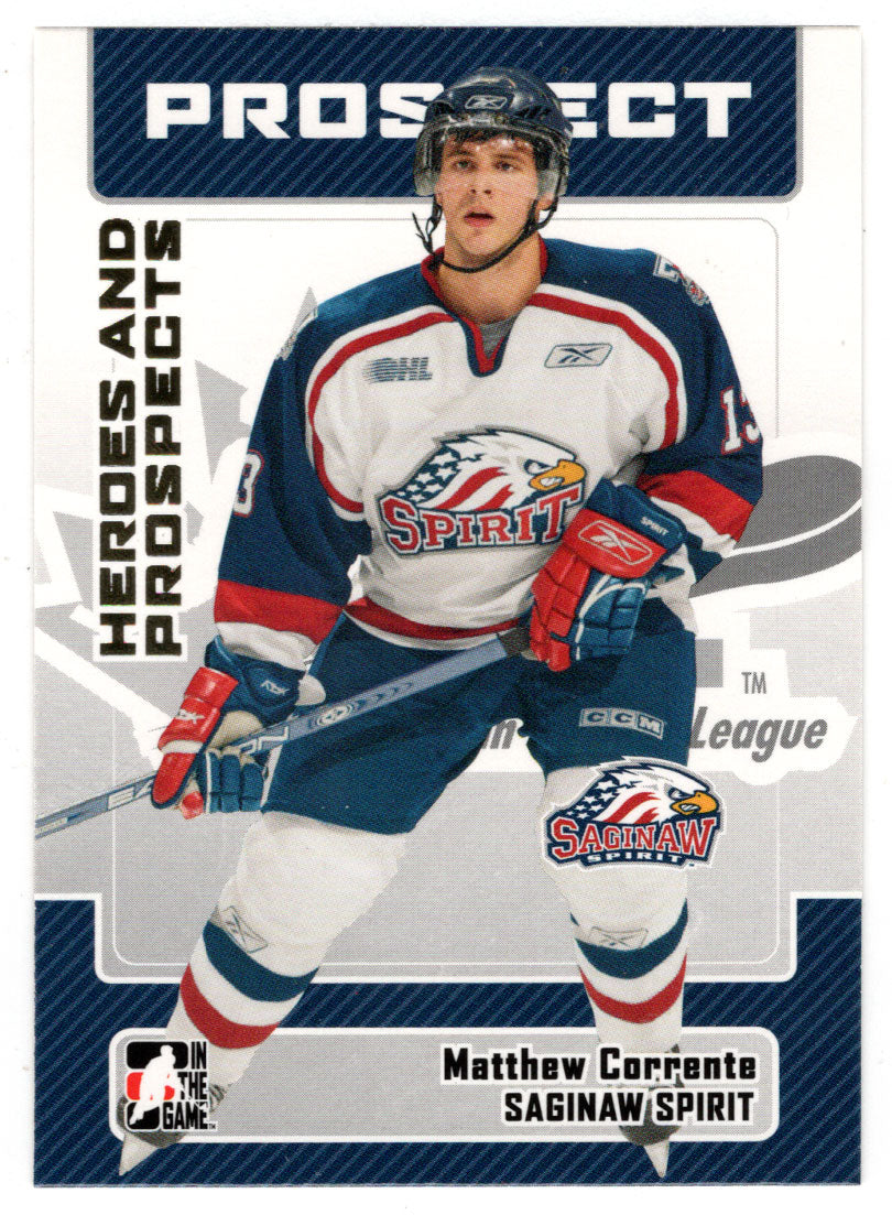 Matthew Corrente - Saginaw Spirit (NHL - Minor Hockey Card) 2006-07 ITG Heroes and Prospects # 116 Mint