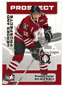 Brandon Sutter - Red Deer Rebels (NHL - Minor Hockey Card) 2006-07 ITG Heroes and Prospects # 118 Mint