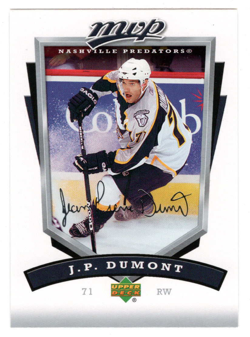 J.P. Dumont - Nashville Predators (NHL Hockey Card) 2006-07 Upper Deck MVP # 165 Mint