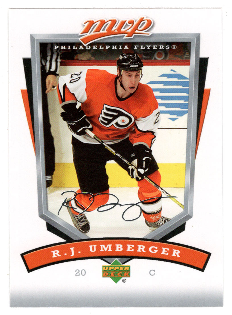 R.J. Umberger - Philadelphia Flyers (NHL Hockey Card) 2006-07 Upper Deck MVP # 214 Mint