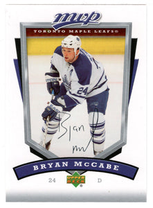 Bryan McCabe - Toronto Maple Leafs (NHL Hockey Card) 2006-07 Upper Deck MVP # 271 Mint