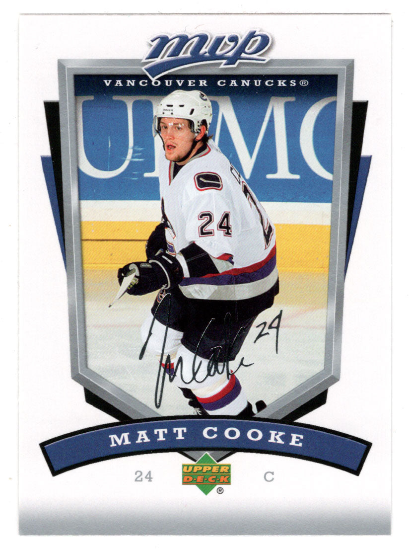 Matt Cooke - Vancouver Canucks (NHL Hockey Card) 2006-07 Upper Deck MVP # 280 Mint