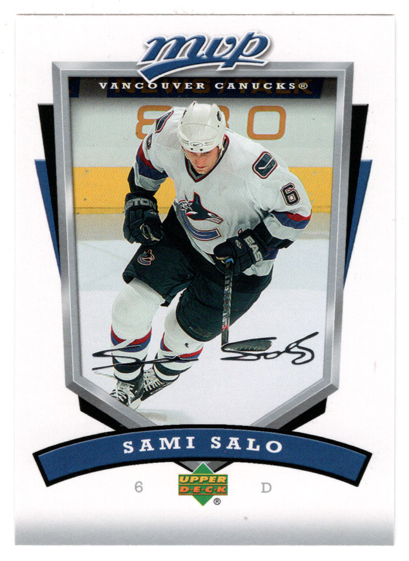 Sami Salo - Vancouver Canucks (NHL Hockey Card) 2006-07 Upper Deck MVP # 281 Mint