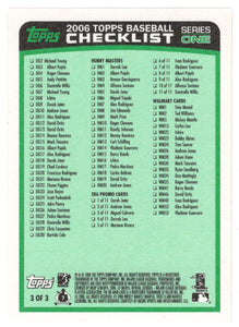 Checklist # 3 (MLB Baseball Card) 2006 Topps # 3 Mint