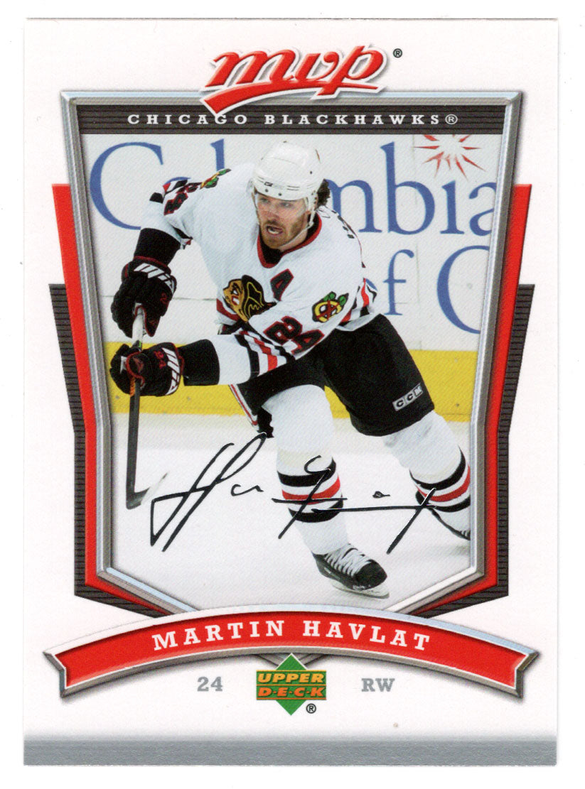 Martin Havlat - Chicago Blackhawks (NHL Hockey Card) 2007-08 Upper Deck MVP # 12 Mint