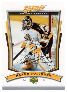 Hannu Toivonen - Boston Bruins (NHL Hockey Card) 2007-08 Upper Deck MVP # 48 Mint