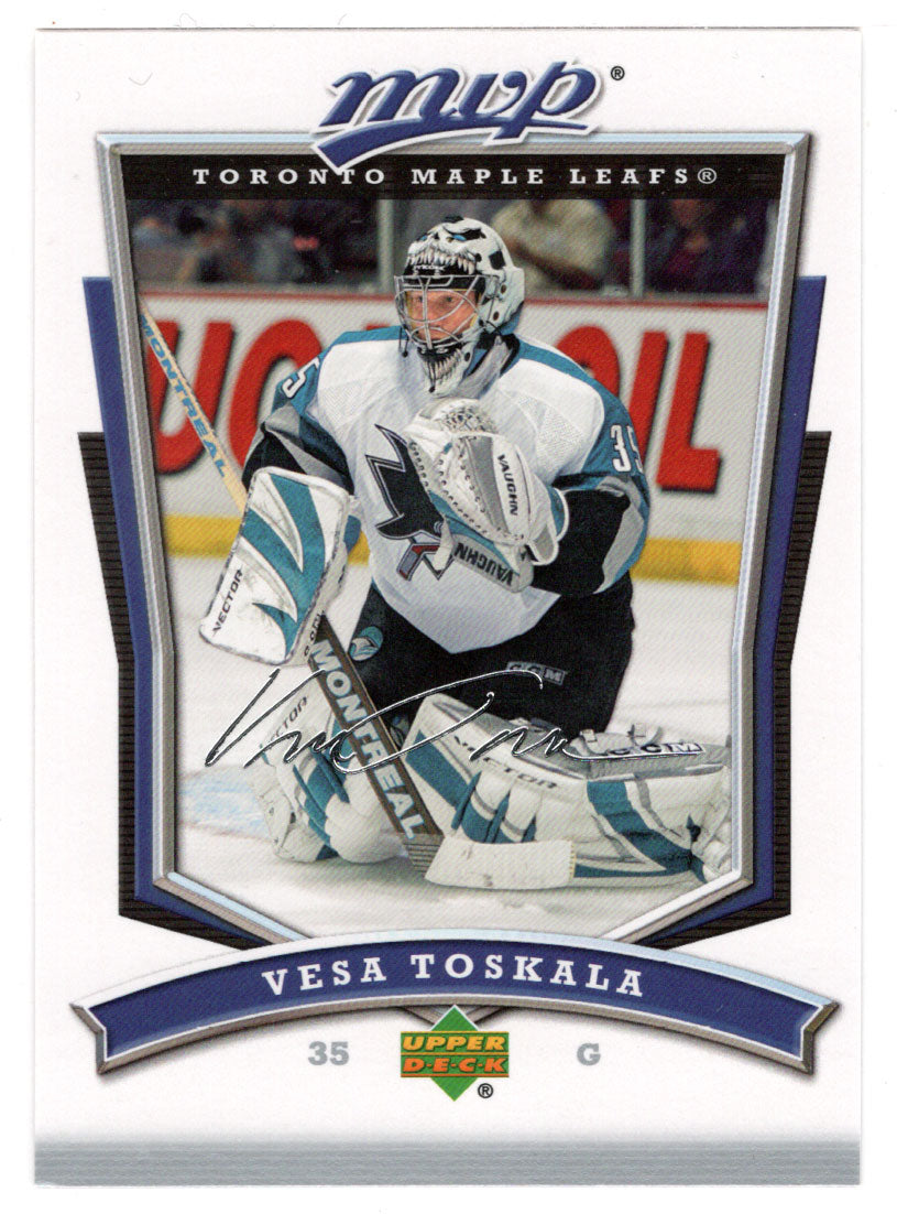 Vesa Toskala - Toronto Maple Leafs - San Jose Sharks (NHL Hockey Card) 2007-08 Upper Deck MVP # 179 Mint