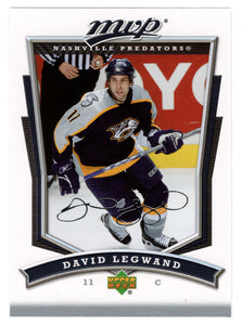 David Legwand - Nashville Predators (NHL Hockey Card) 2007-08 Upper Deck MVP # 219 Mint