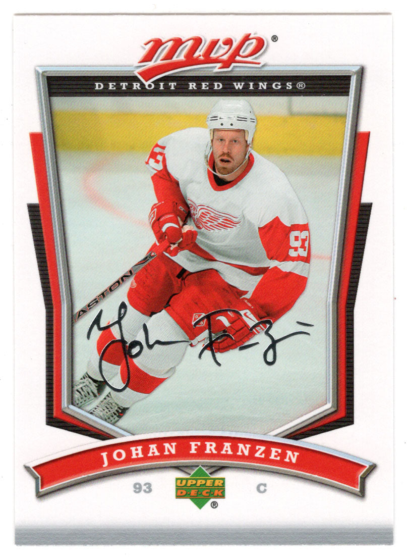 Johan Franzen - Detroit Red Wings (NHL Hockey Card) 2007-08 Upper Deck MVP # 235 Mint