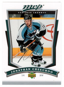 Jonathan Cheechoo - San Jose Sharks (NHL Hockey Card) 2007-08 Upper Deck MVP # 269 Mint