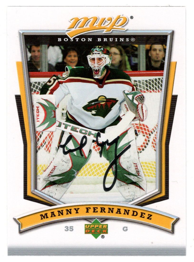 Manny Fernandez - Boston Bruins - Minnesota Wild (NHL Hockey Card) 2007-08 Upper Deck MVP # 292 Mint