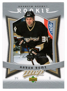 Aaron Rome RC - Anaheim Ducks (NHL Hockey Card) 2007-08 Upper Deck MVP # 321 Mint