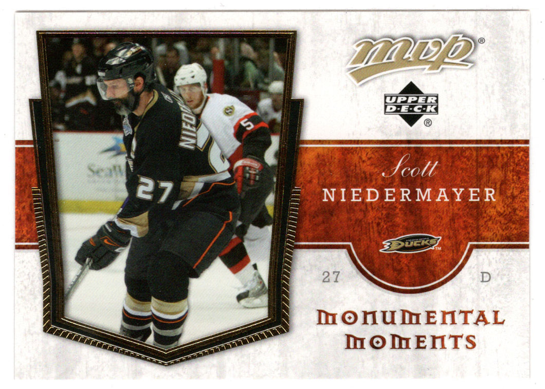 Scott Niedermayer - Anaheim Ducks (NHL Hockey Card) 2007-08 Upper Deck MVP Monumental Moments # MM 14 Mint