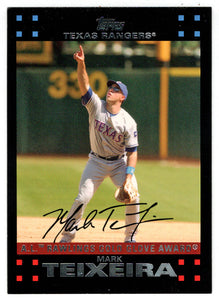 Mark Teixeira - Texas Rangers - Golden Glove Award (MLB Baseball Card) 2007 Topps # 309 Mint