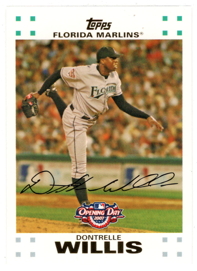 DONTRELLE WILLIS FLORIDA MARLINS ACTION SIGNED 8X10 PHOTO W/ COA