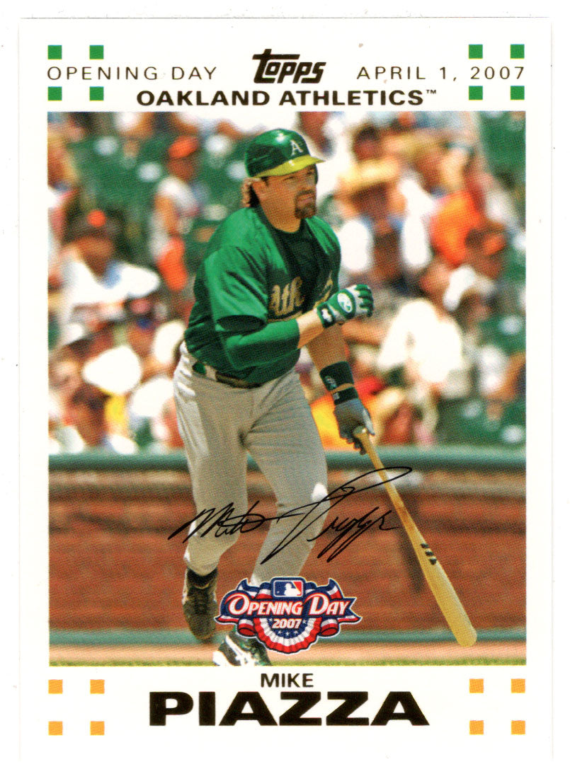 Mike Piazza 434/2007 - Oakland Athletics - GOLD (MLB Baseball Card) 2007  Topps Opening Day # 2 Mint