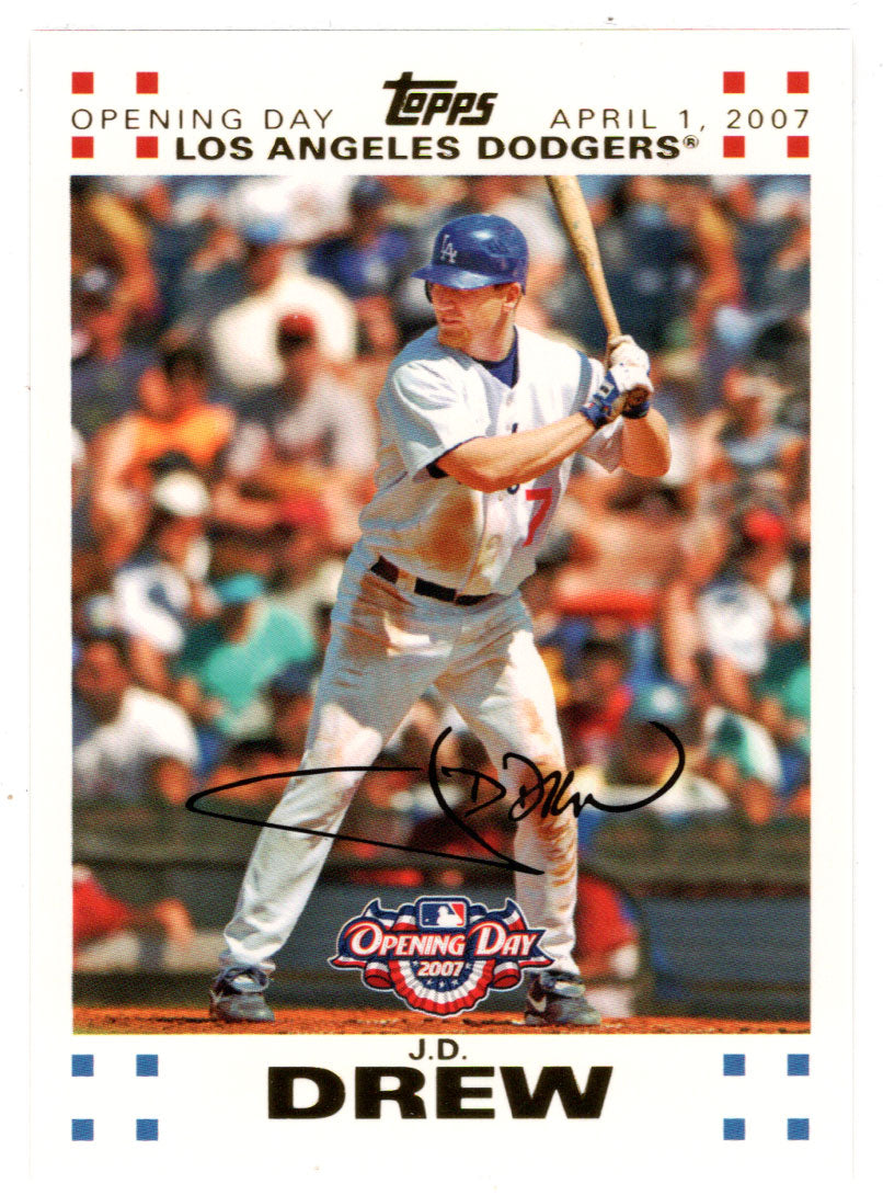 J.D. Drew 1242/2007 - Los Angeles Dodgers - GOLD (MLB Baseball Card) 2007 Topps Opening Day # 11 Mint