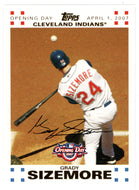 Grady Sizemore 1645/2007 - Cleveland Indians - GOLD (MLB Baseball Card) 2007 Topps Opening Day # 103 Mint