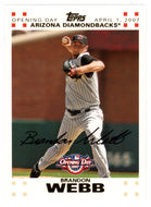 Brandon Webb 1154/2007 - Arizona Diamondbacks - GOLD (MLB Baseball Card) 2007 Topps Opening Day # 109 Mint