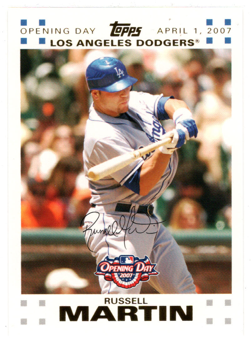 Russell Martin 1871/2007 - Los Angeles Dodgers - GOLD (MLB Baseball Card) 2007 Topps Opening Day # 115 Mint