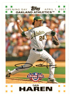 Dan Haren 1257/2007 - Oakland Athletics - GOLD (MLB Baseball Card) 2007 Topps Opening Day # 123 Mint