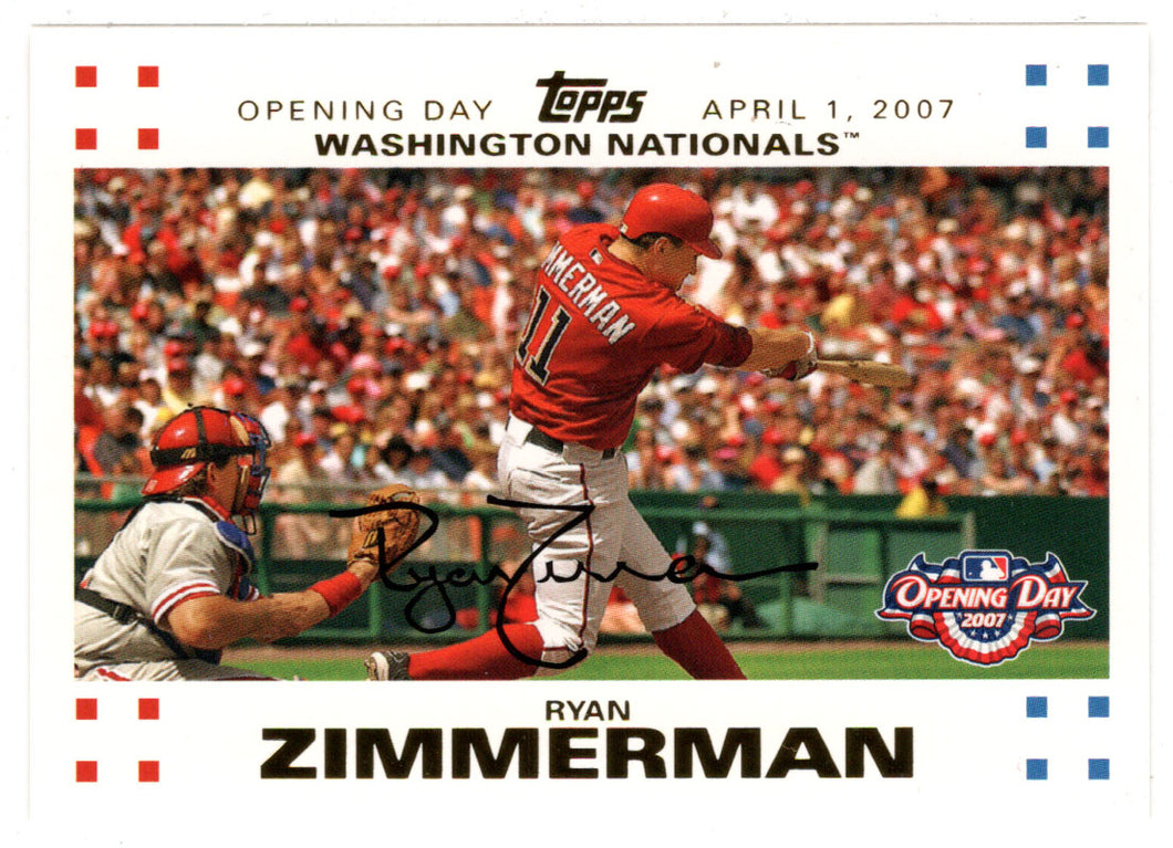 Ryan Zimmerman 995/2007 - Washington Nationals - GOLD (MLB Baseball Card) 2007 Topps Opening Day # 129 Mint