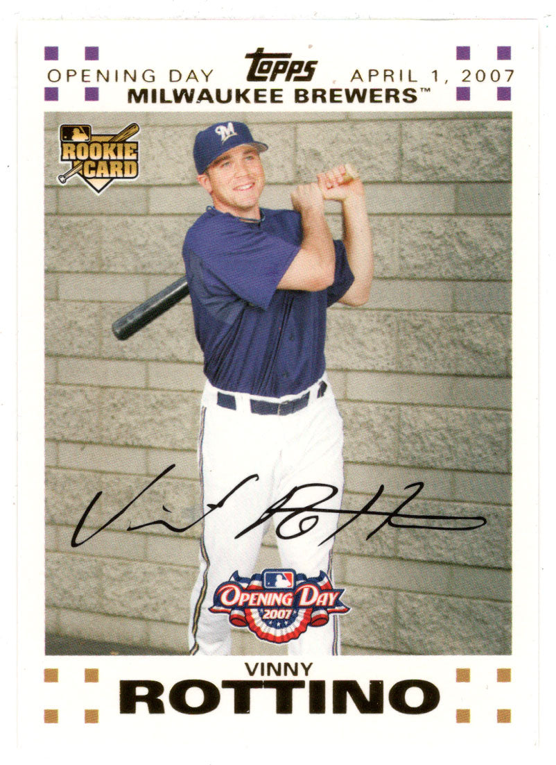 Vinny Rottino 813/2007 - Milwaukee Brewers - GOLD (MLB Baseball Card) 2007 Topps Opening Day # 164 Mint
