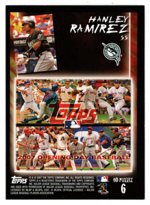 Hanley Ramirez - Florida Marlins - Puzzle Card (MLB Baseball Card) 2007 Topps Opening Day # 6 Mint