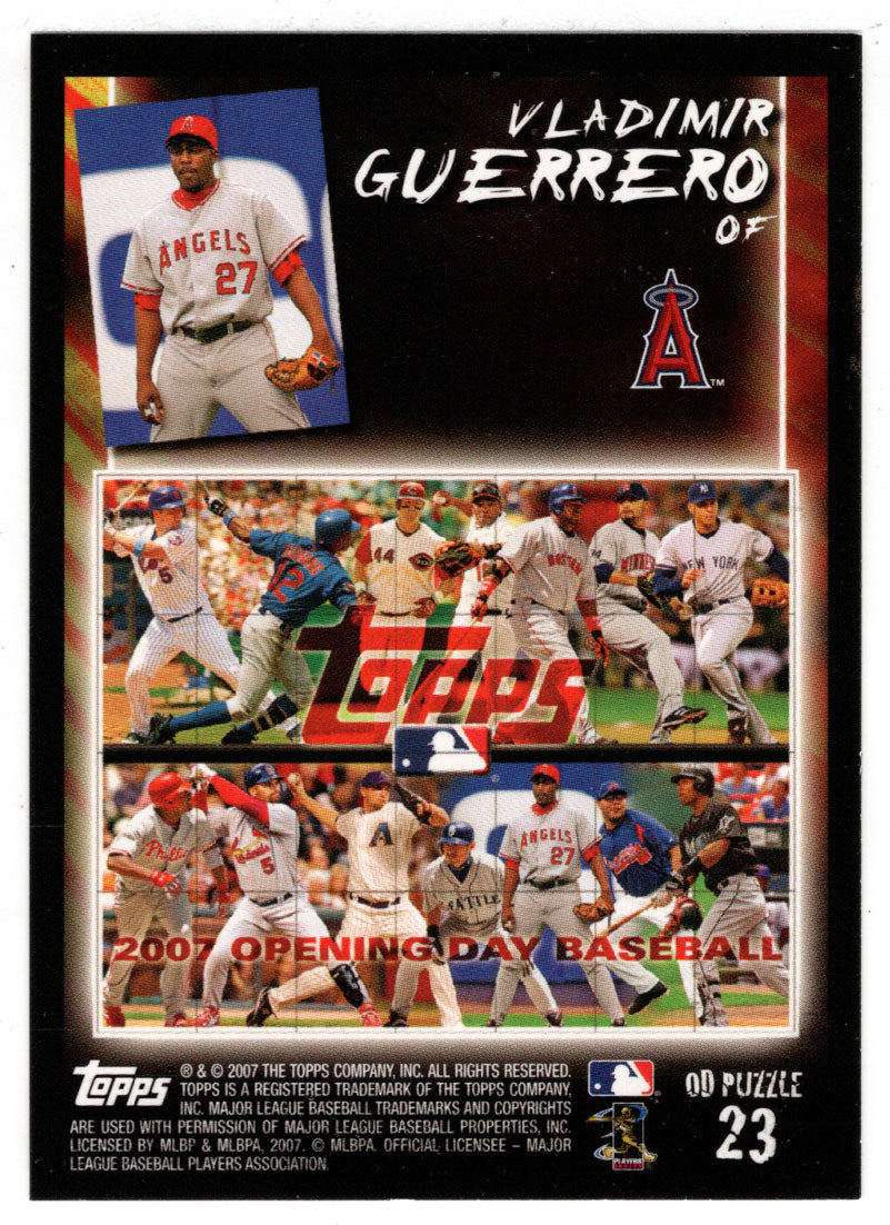Vladimir Guerrero - Los Angeles Angels - Puzzle Card (MLB Baseball Card) 2007 Topps Opening Day # 23 Mint