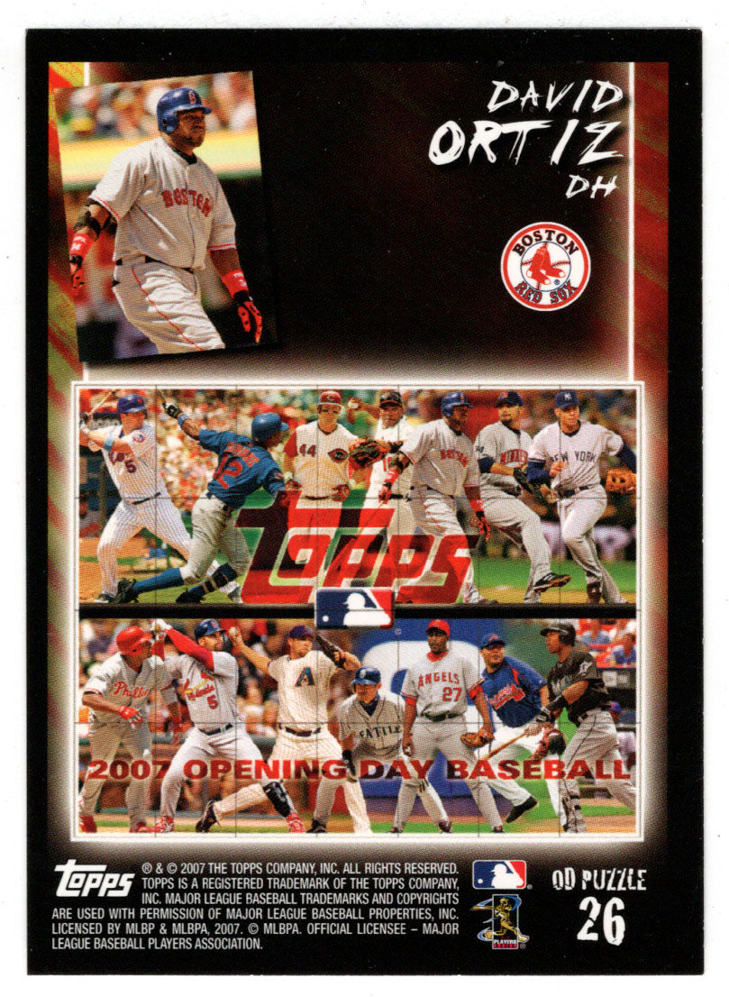 David Ortiz - Boston Red Sox - Puzzle Card (MLB Baseball Card) 2007 Topps Opening Day # 26 Mint