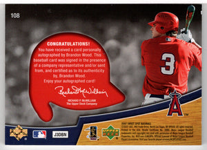 Brandon Wood - Los Angeles Angels - Sweet Beginning Signatures (MLB Baseball Card) 2007 Upper Deck Sweet Spot  # 108 Mint