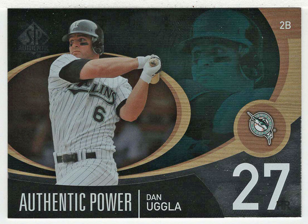 Dan Uggla - Florida Marlins - Authentic Power (MLB Baseball Card) 2007 Upper Deck SP Authentic # AP-13 Mint