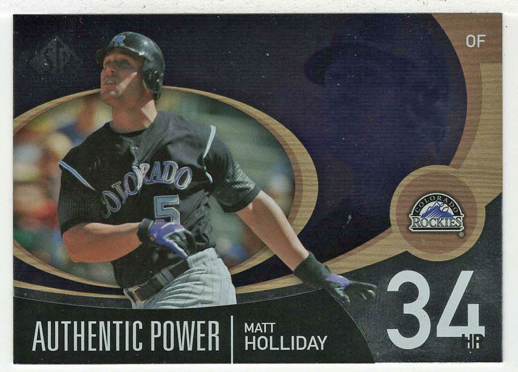 Matt Holliday - Colorado Rockies - Authentic Power (MLB Baseball Card) 2007 Upper Deck SP Authentic # AP-34 Mint