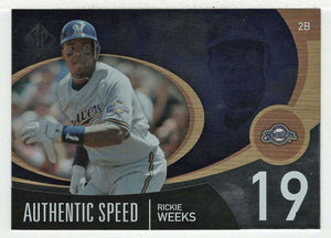 Rickie Weeks - Milwaukee Brewers - Authentic Speed (MLB Baseball Card) 2007 Upper Deck SP Authentic # AS-41 Mint