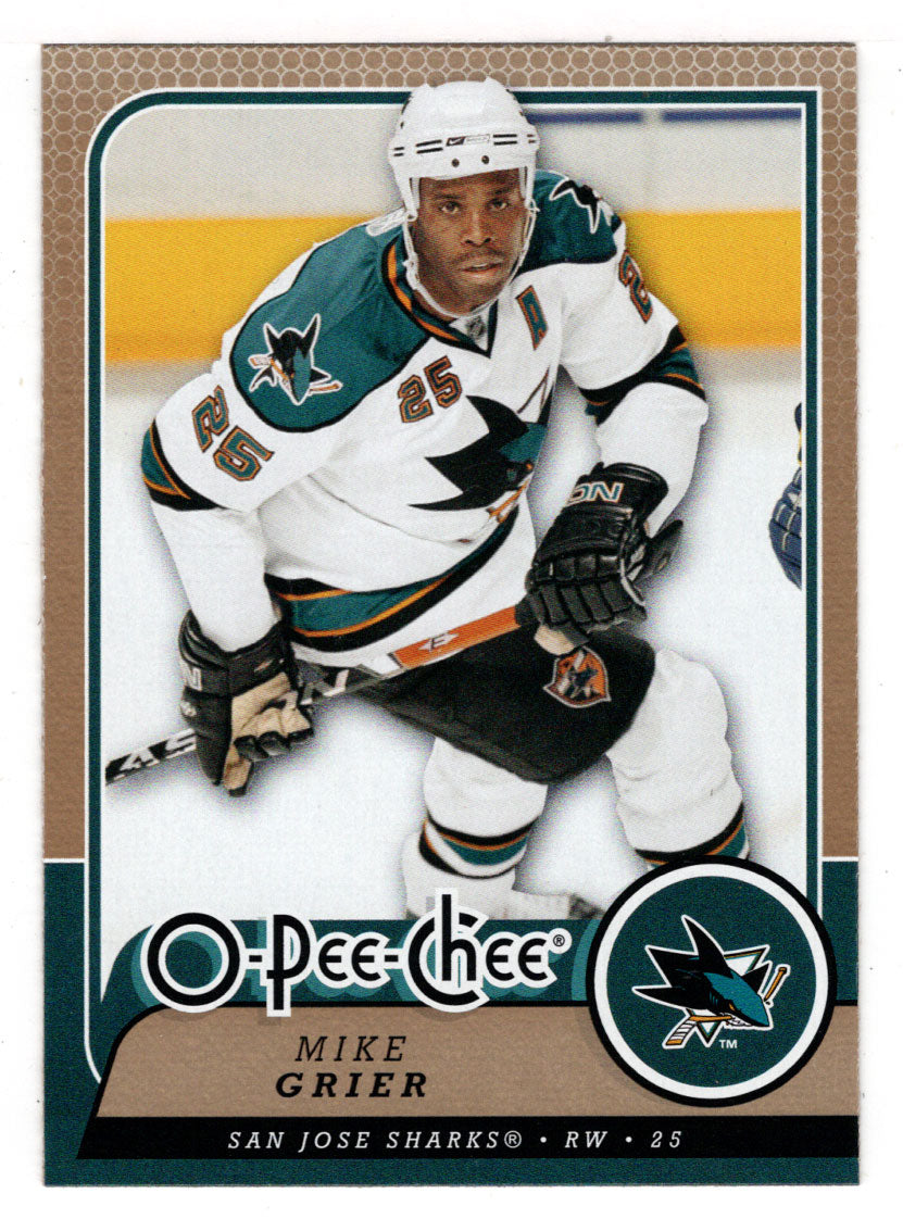 Mike Grier - San Jose Sharks (NHL Hockey Card) 2008-09 O-Pee-Chee # 154 Mint