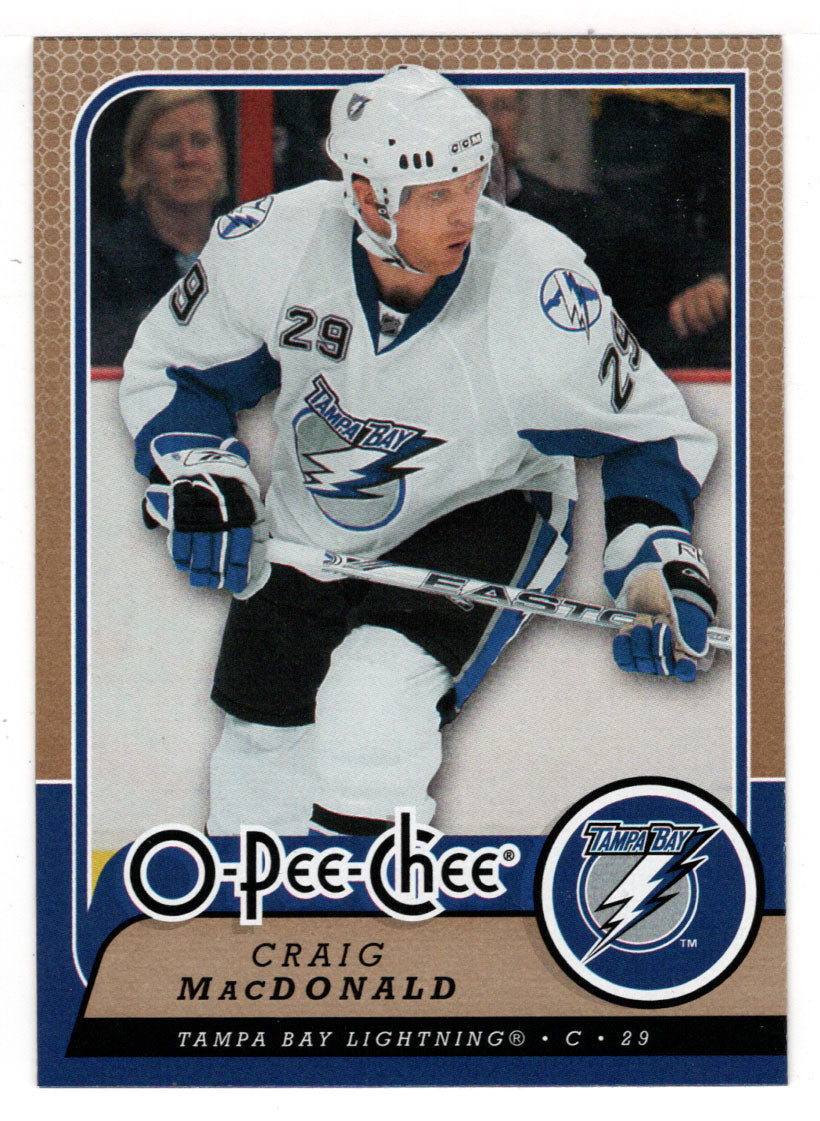 Craig MacDonald - Tampa Bay Lightning (NHL Hockey Card) 2008-09 O-Pee-Chee # 186 Mint