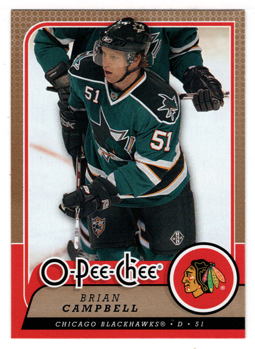 Brian Campbell - Chicago Blackhawks (NHL Hockey Card) 2008-09 O-Pee-Chee # 415 Mint