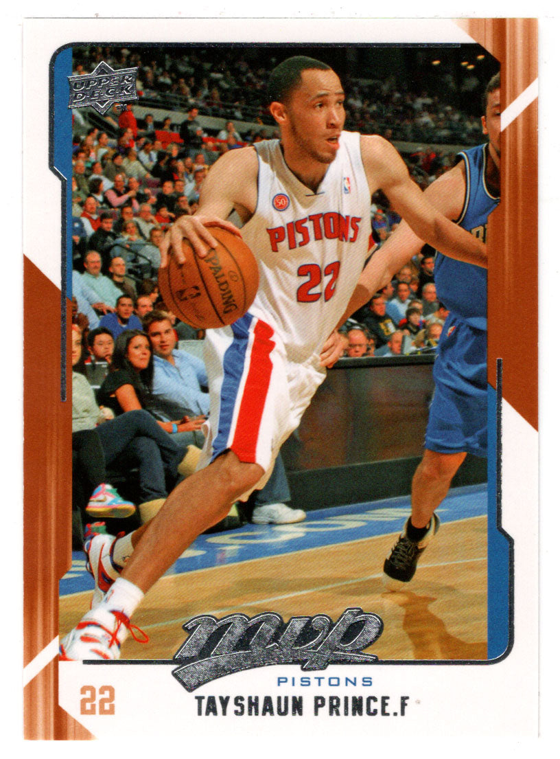 Tayshaun Prince - Detroit Pistons (NBA Basketball Card) 2008-09 Upper Deck MVP # 44 Mint