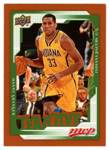 Danny Granger - Indiana Pacers - Team MVP (NBA Basketball Card) 2008-09 Upper Deck MVP # 181 Mint