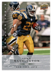 Leon Washington - New York Jets (NFL Football Card) 2008 Upper Deck First Edition # 101 Mint